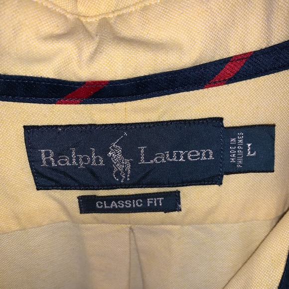Men’s Ralph Lauren Classic Fit yellow Oxford L - Picture 4 of 7